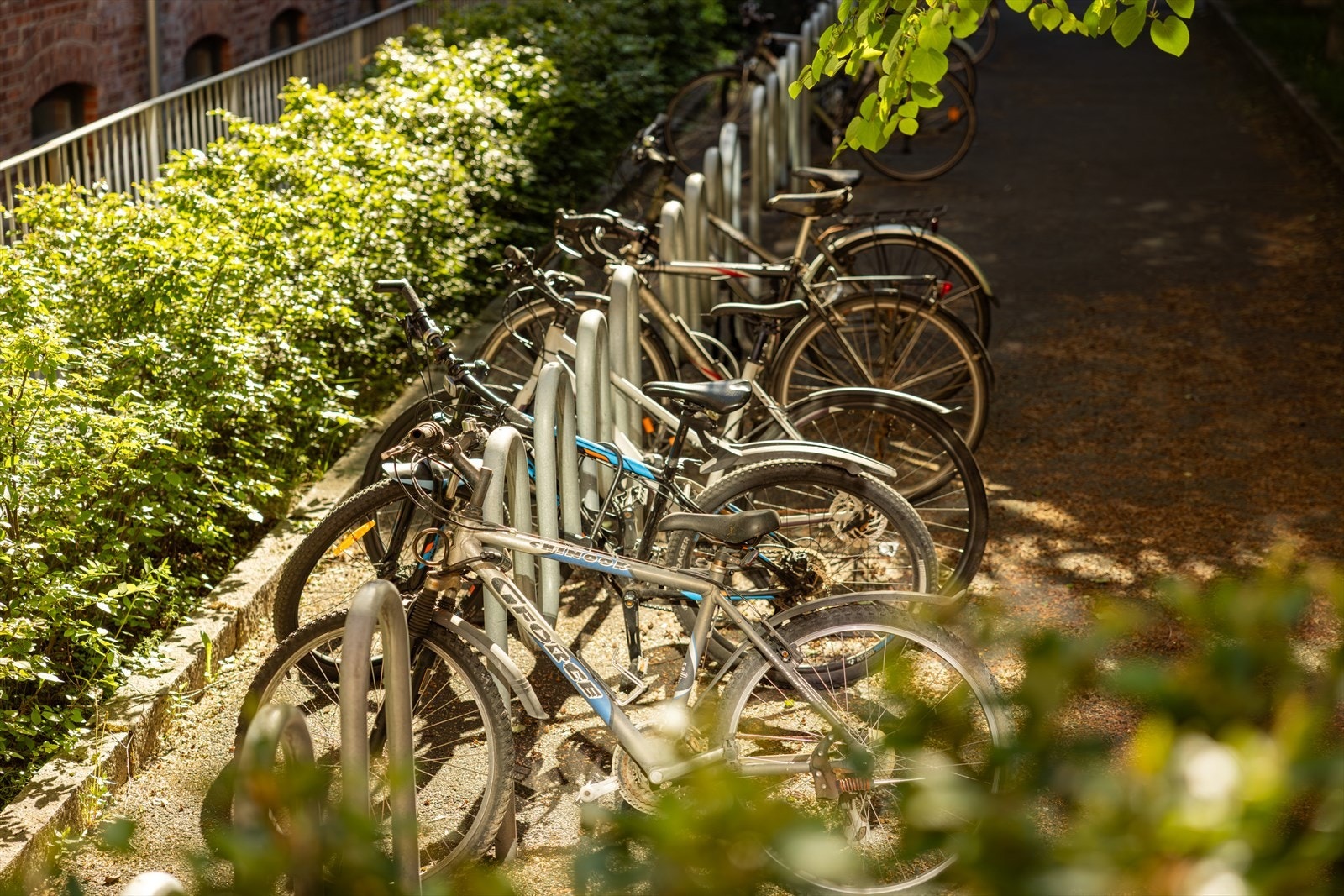 Det er sykkelparkering i bakgården Galleribilde
