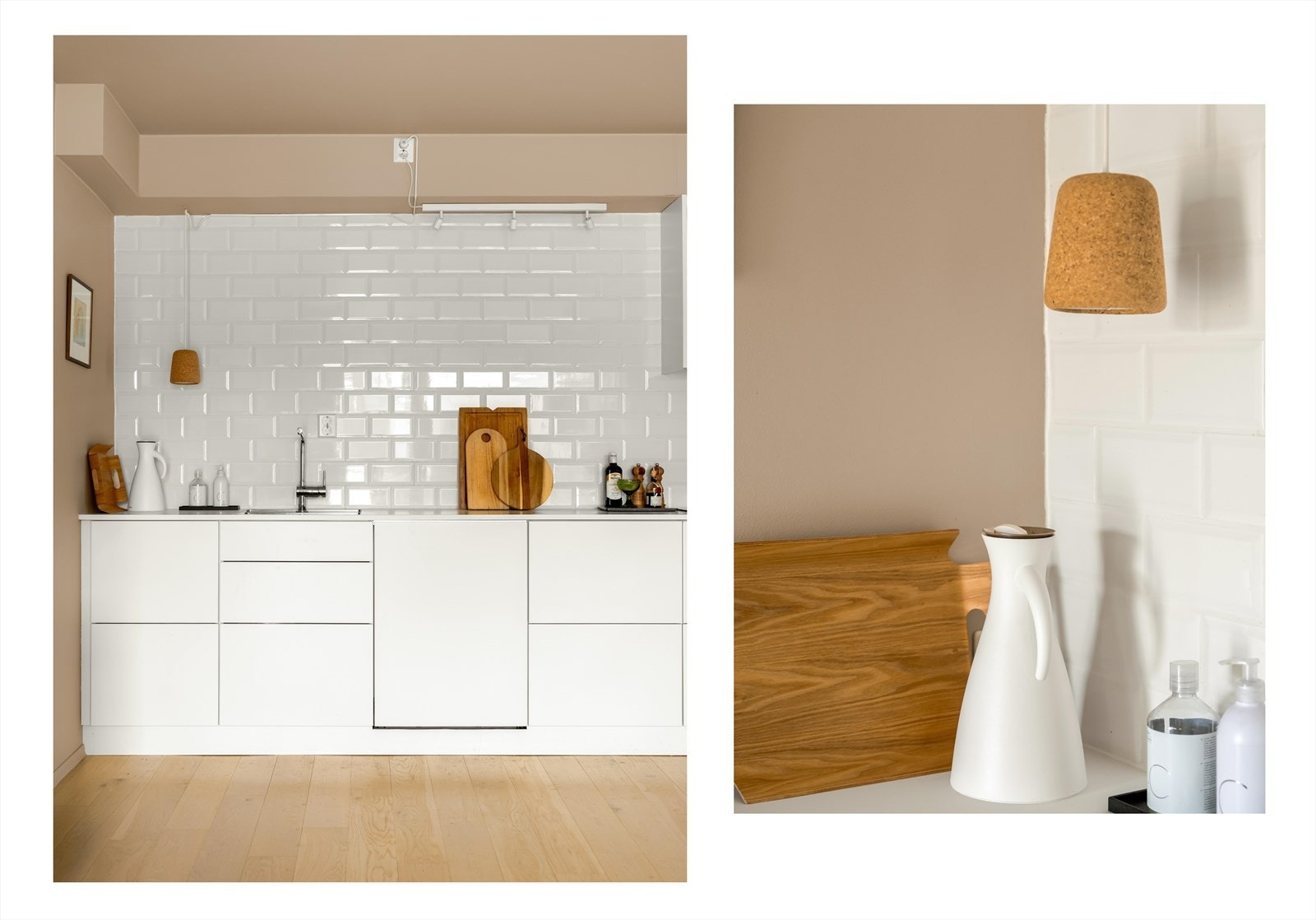 Kjøkkenet er utstyrt med integrerte, kvalitetsinnretninger som kjøleskap med fryser, stillegående oppvaskmaskin fra Siemens med waterguard og aqua-stop, induksjonstopp og komfyr fra Bosch. Galleribilde