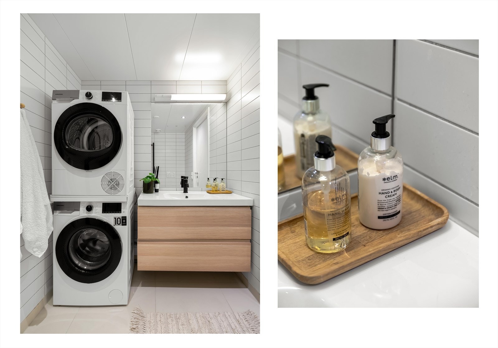 Her er det tilrettelagt for vaskemaskin, og det er også plass til tørketrommel hvis ønskelig. Galleribilde