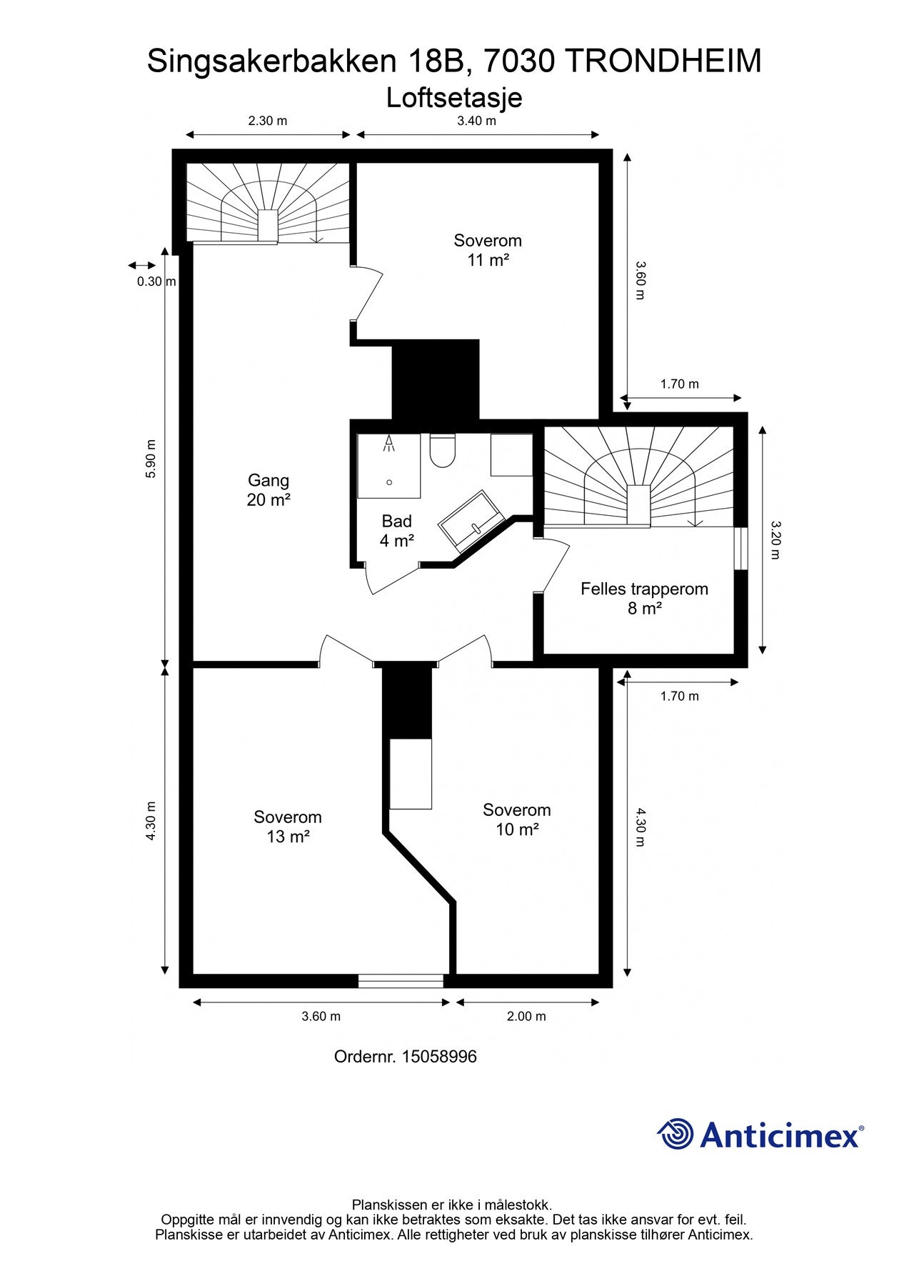 Plantegning loftsetasje. Galleribilde