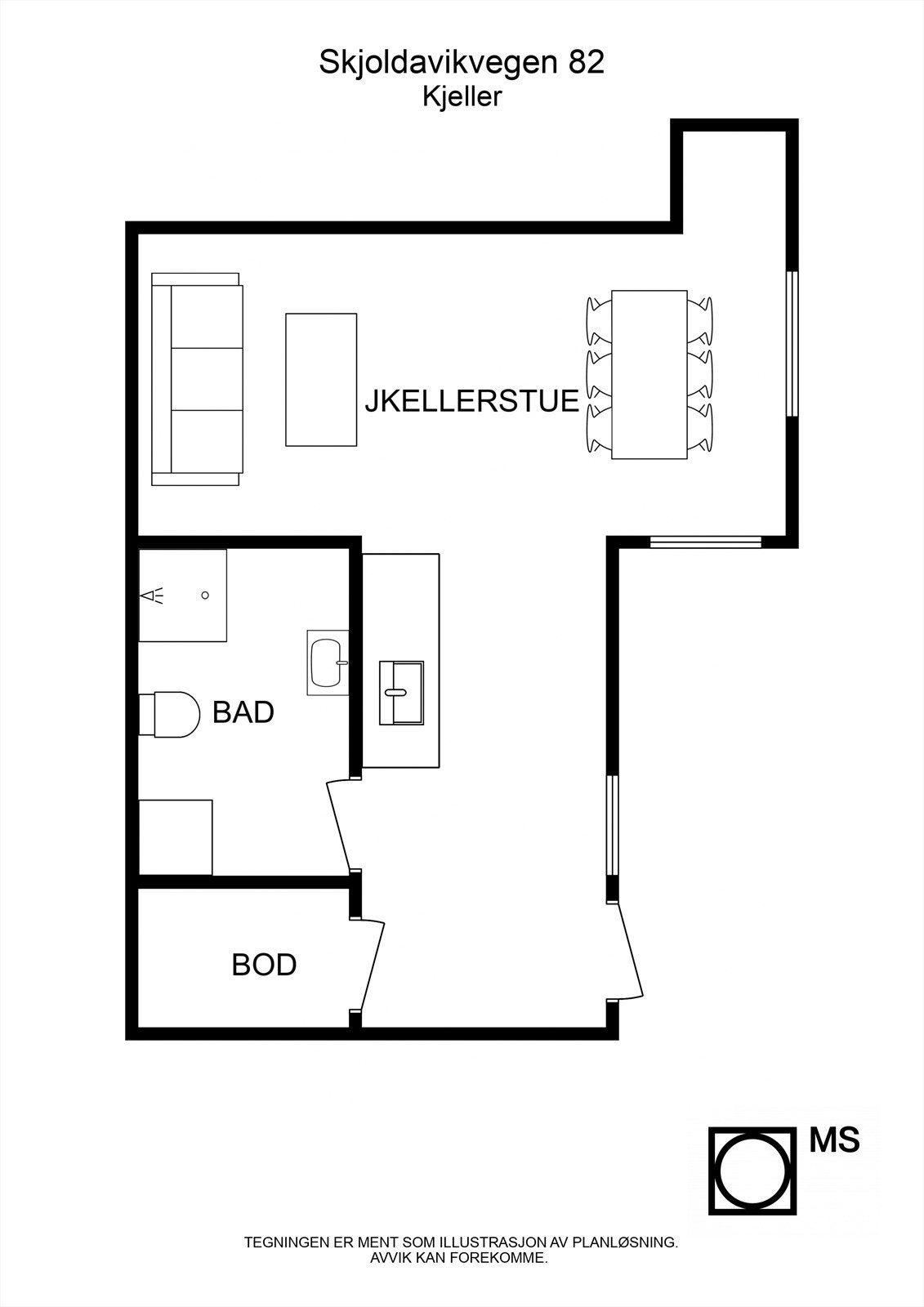 Floorplan letterhead - Skjoldavikvegen 82 - Kjeller - 2D Floor Plan Galleribilde