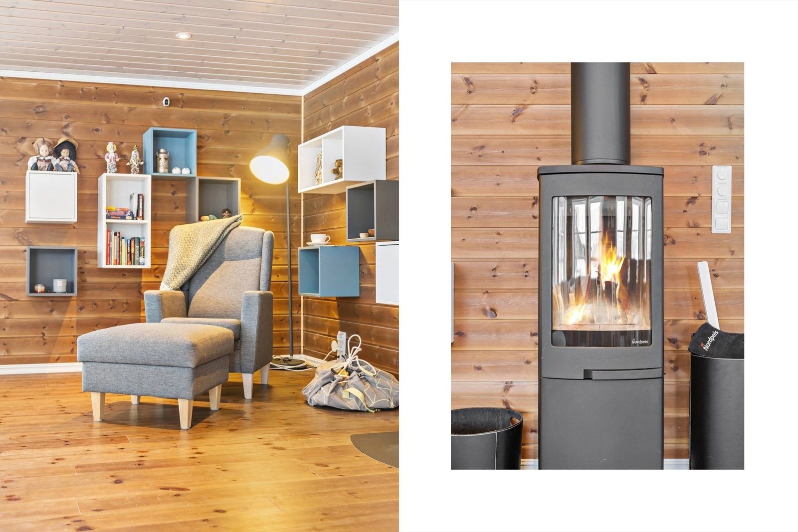 Vedovn i stuen sørger for en varm og god atmostfære Galleribilde