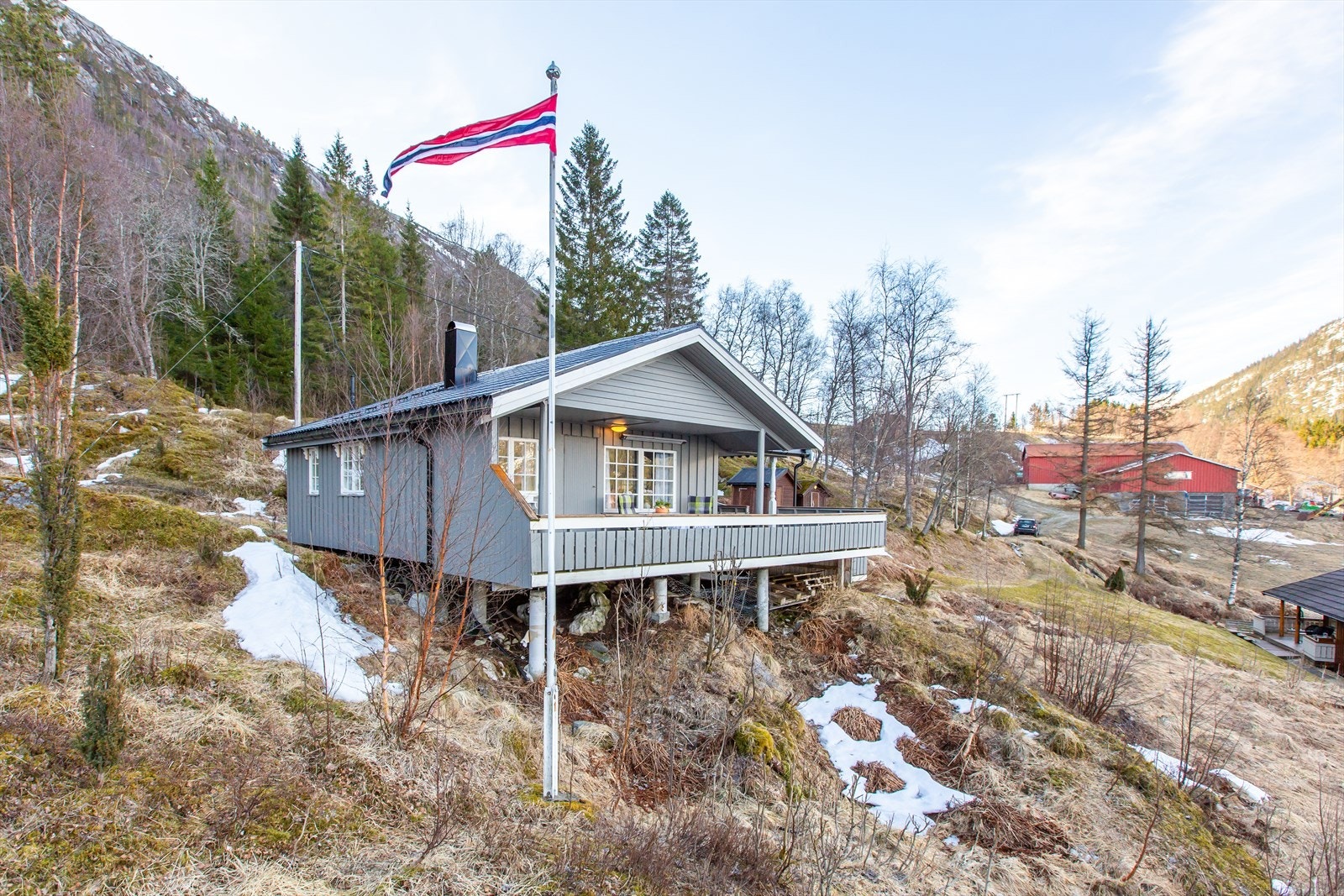 Flagget til topps, velkommen til hyggelig visning Galleribilde