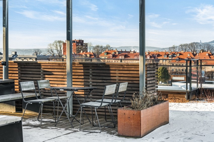 På takterrassen kan sol og utsikt alltid nytes. Galleribilde