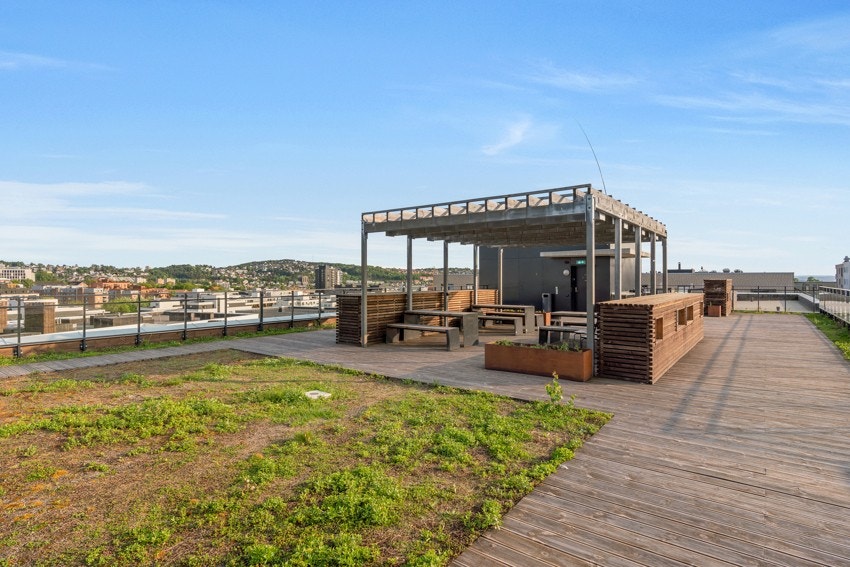 Felles takterrasse som nås via heisen i nabooppgangen. Galleribilde