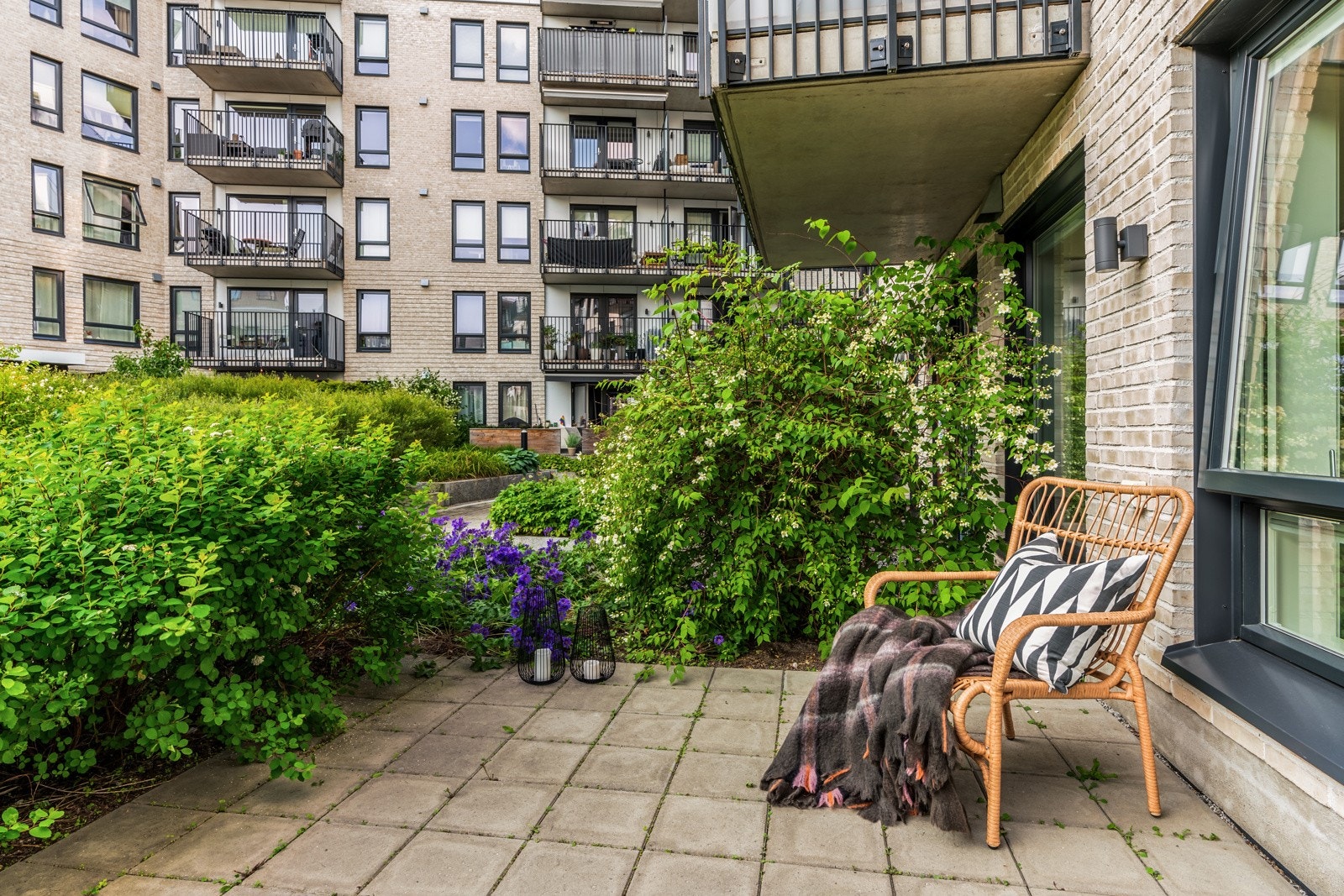 Jasmin på motsatt side av markterrassen og utenfor stuen. Galleribilde