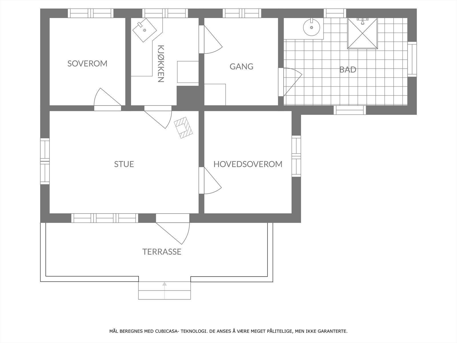 Plantegning hytte Galleribilde