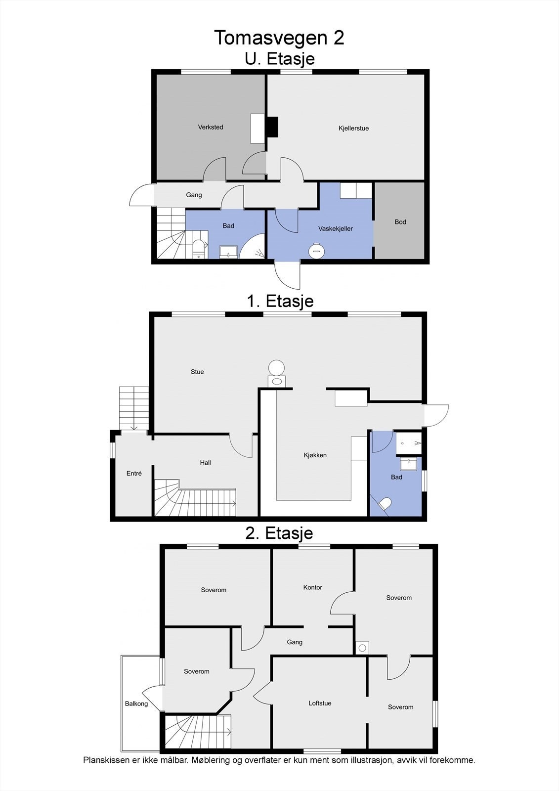 Samlet 2D plantegninger Galleribilde