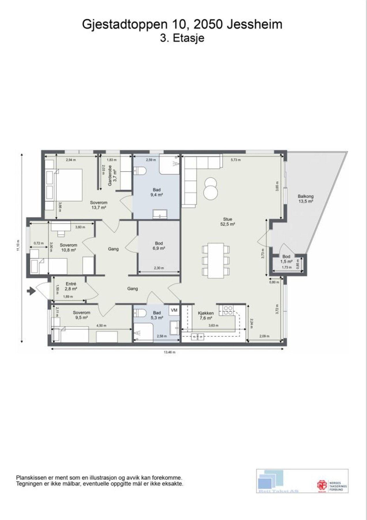 Plantegning 3. etasje. Galleribilde