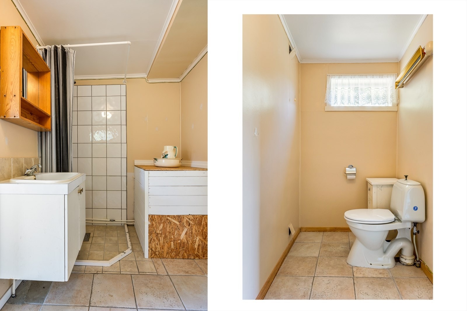 Eldre bad som har behov for oppussing. Galleribilde