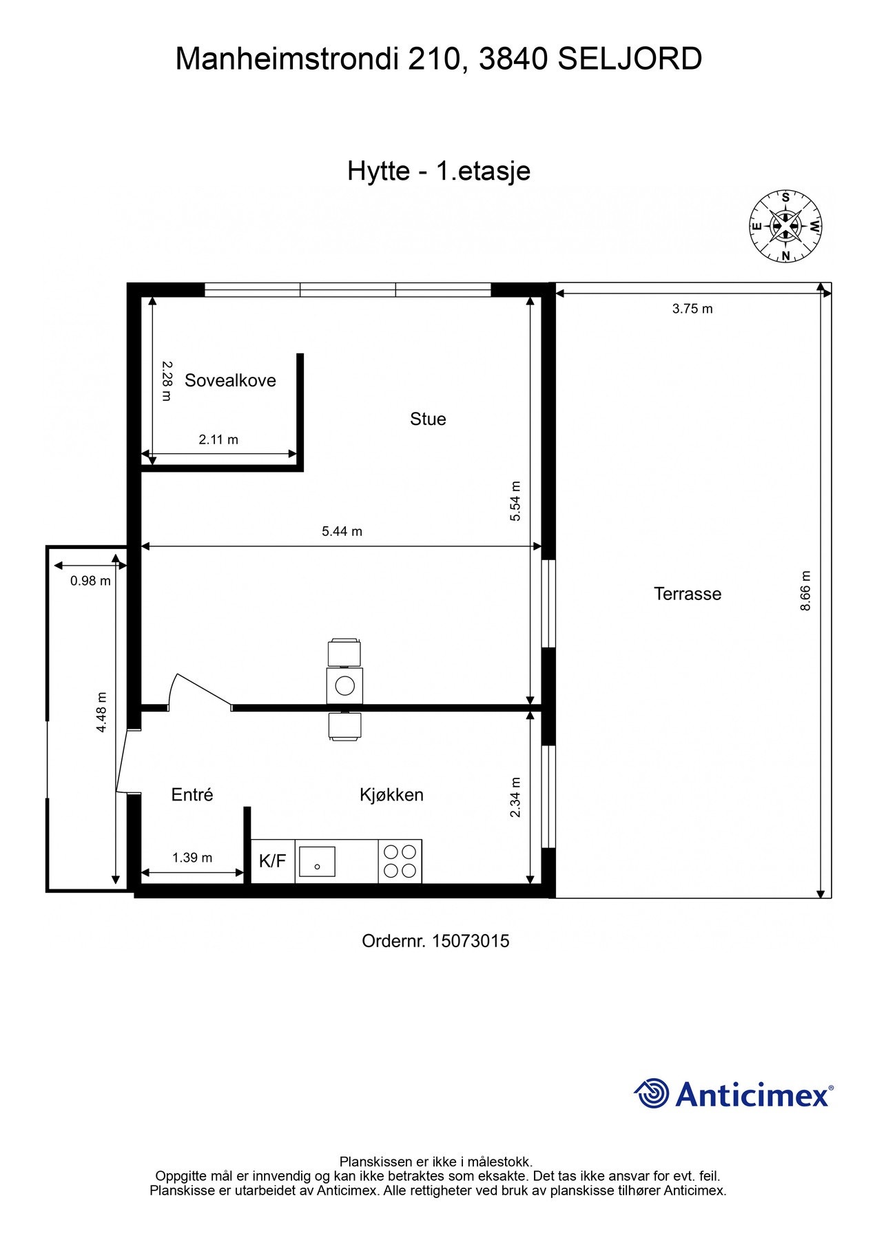 Plantegning hytte. Galleribilde