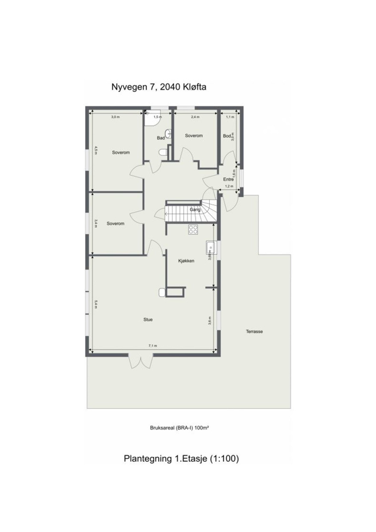 Plantegning 1.etg Galleribilde