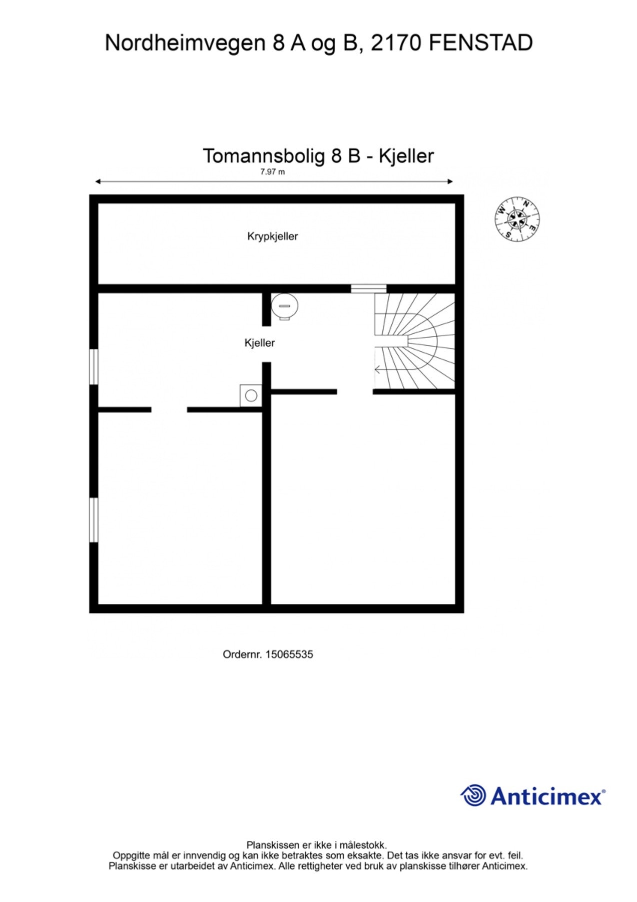 Plantegning-Tomannsbolig 8 B - Kjeller Galleribilde