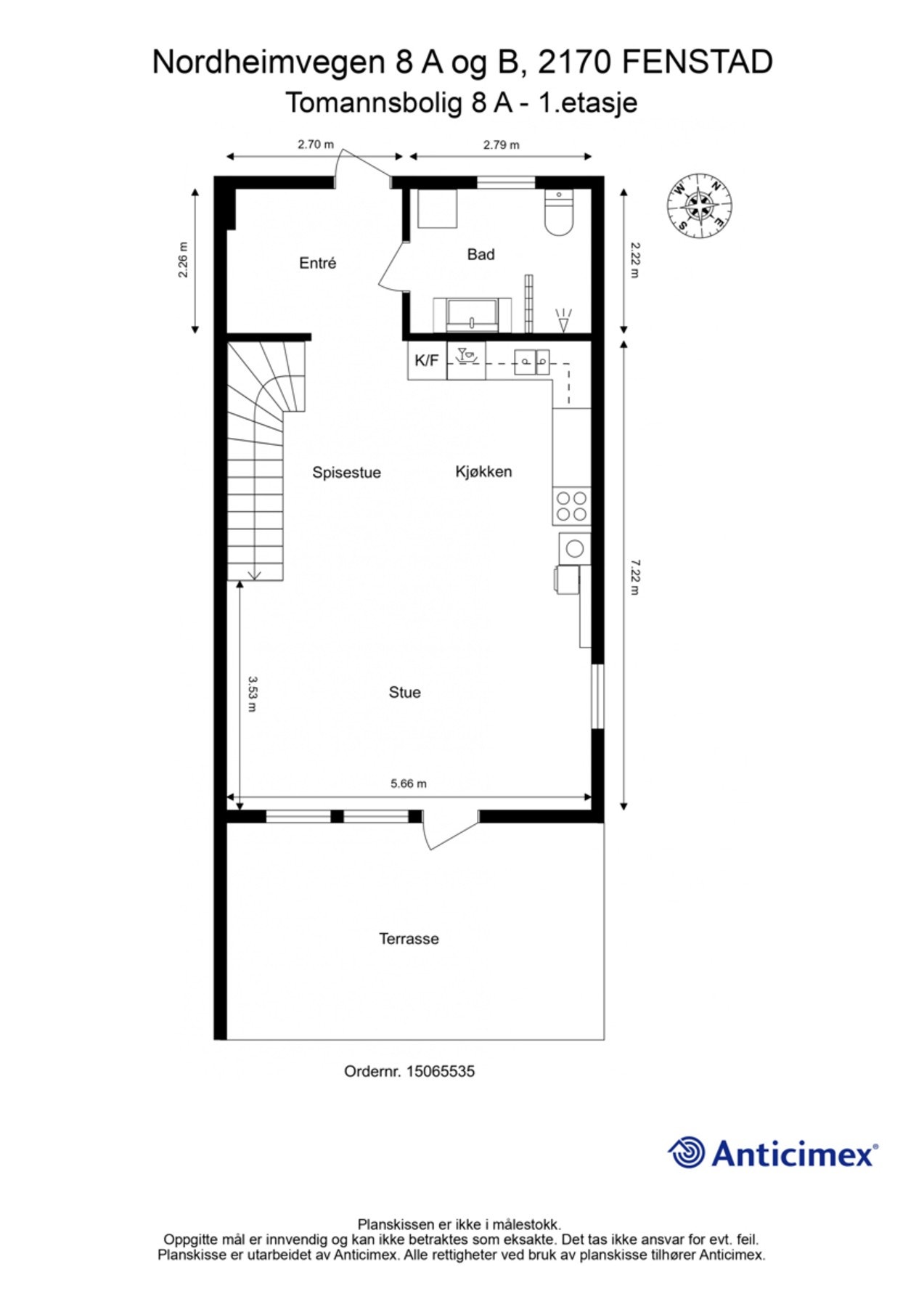 Plantegning-Tomannsbolig 8 A - 1.etasje Galleribilde