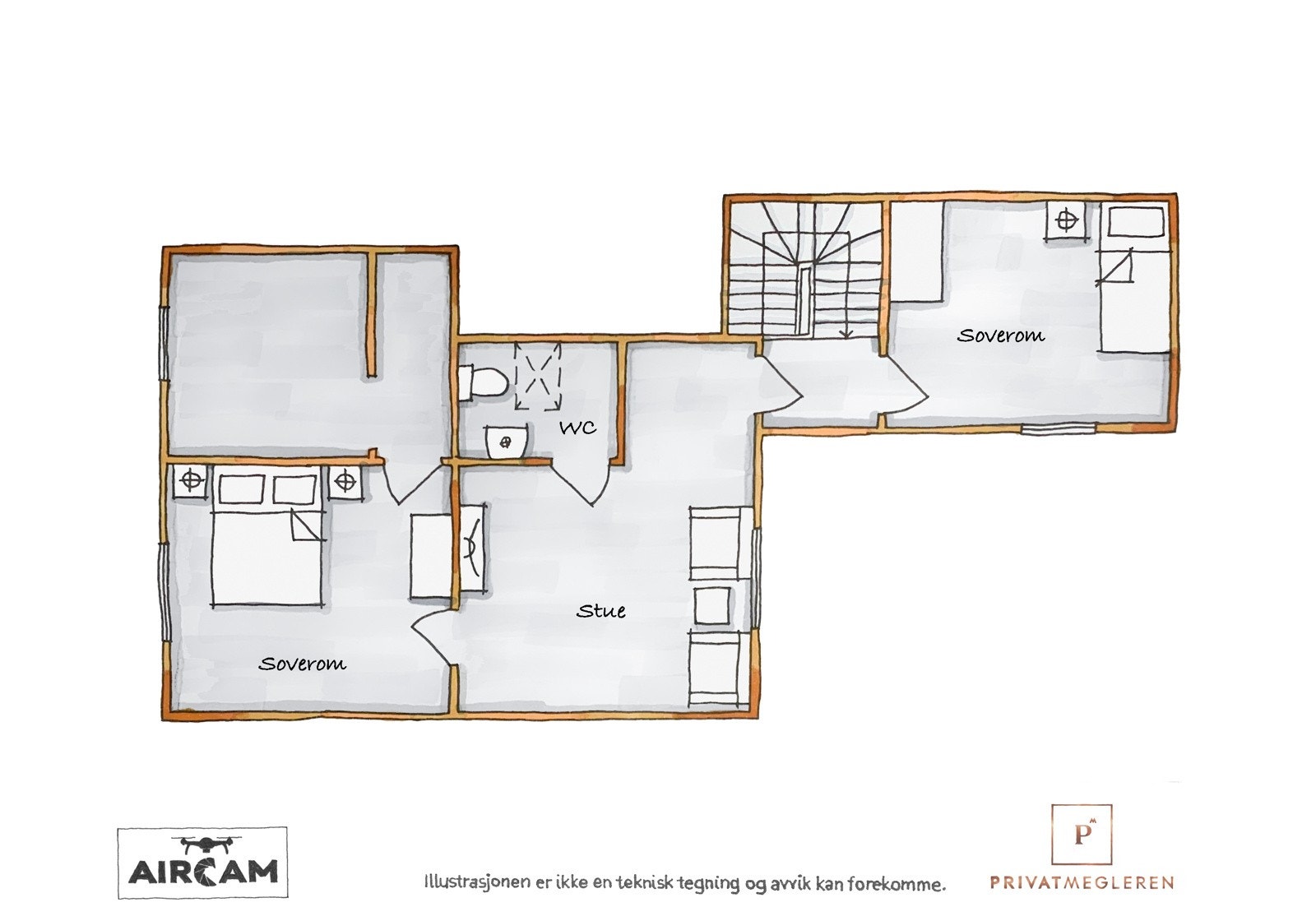 Plantegning illustrasjon 2. etasje. Galleribilde