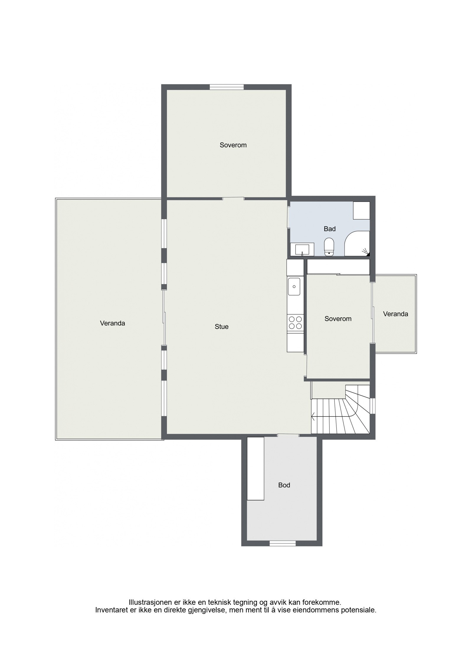 Plantegning loftsetasje Galleribilde