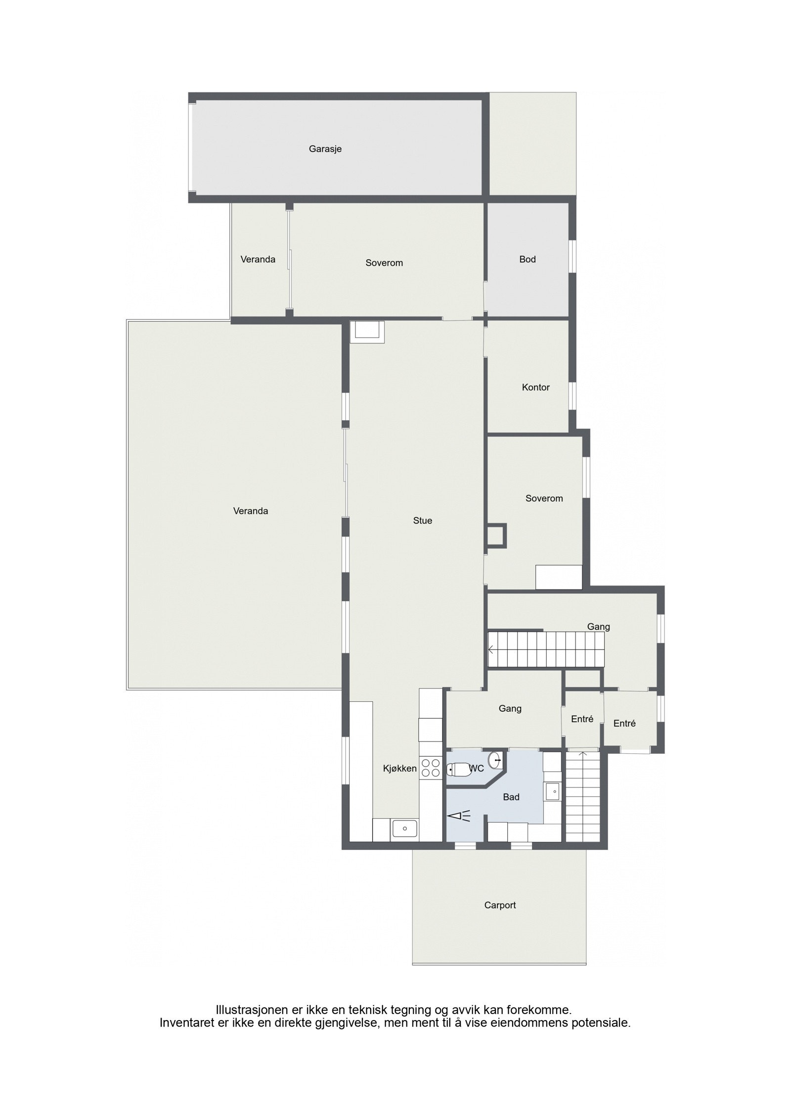Plantegning 1. etg Galleribilde