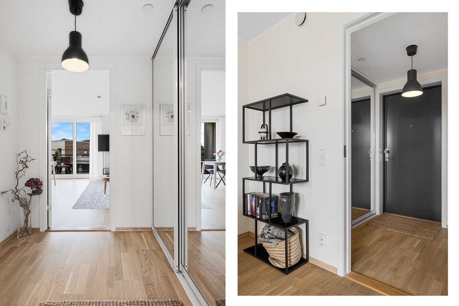 Medfølgende skyvedørsgarderobe i gangen. Galleribilde