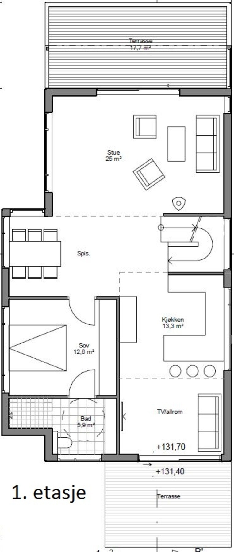 Plantegning 7B - 1.etg. Galleribilde