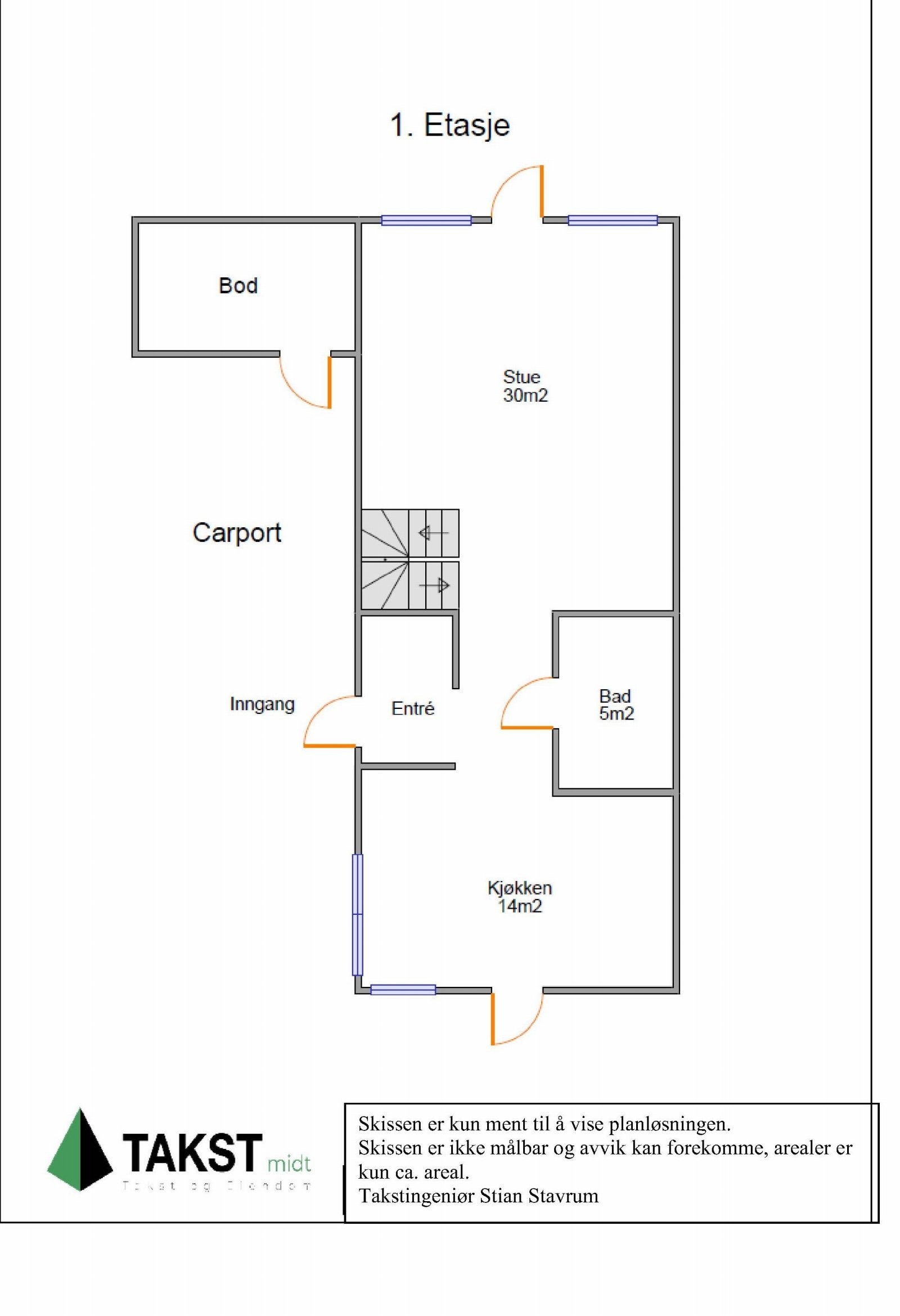 Planskisse 1. etasje Galleribilde