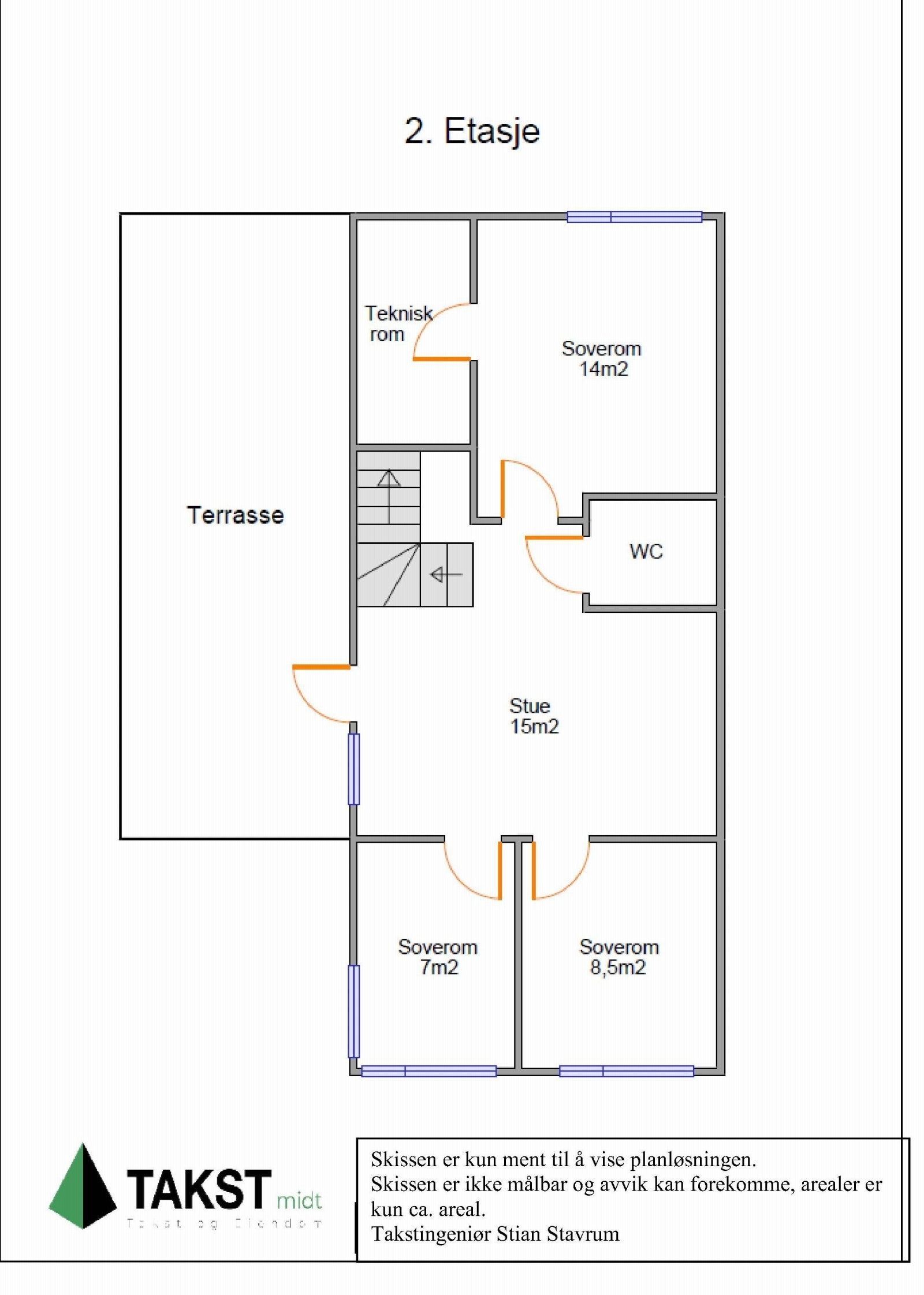 Planskisse 2. etasje Galleribilde