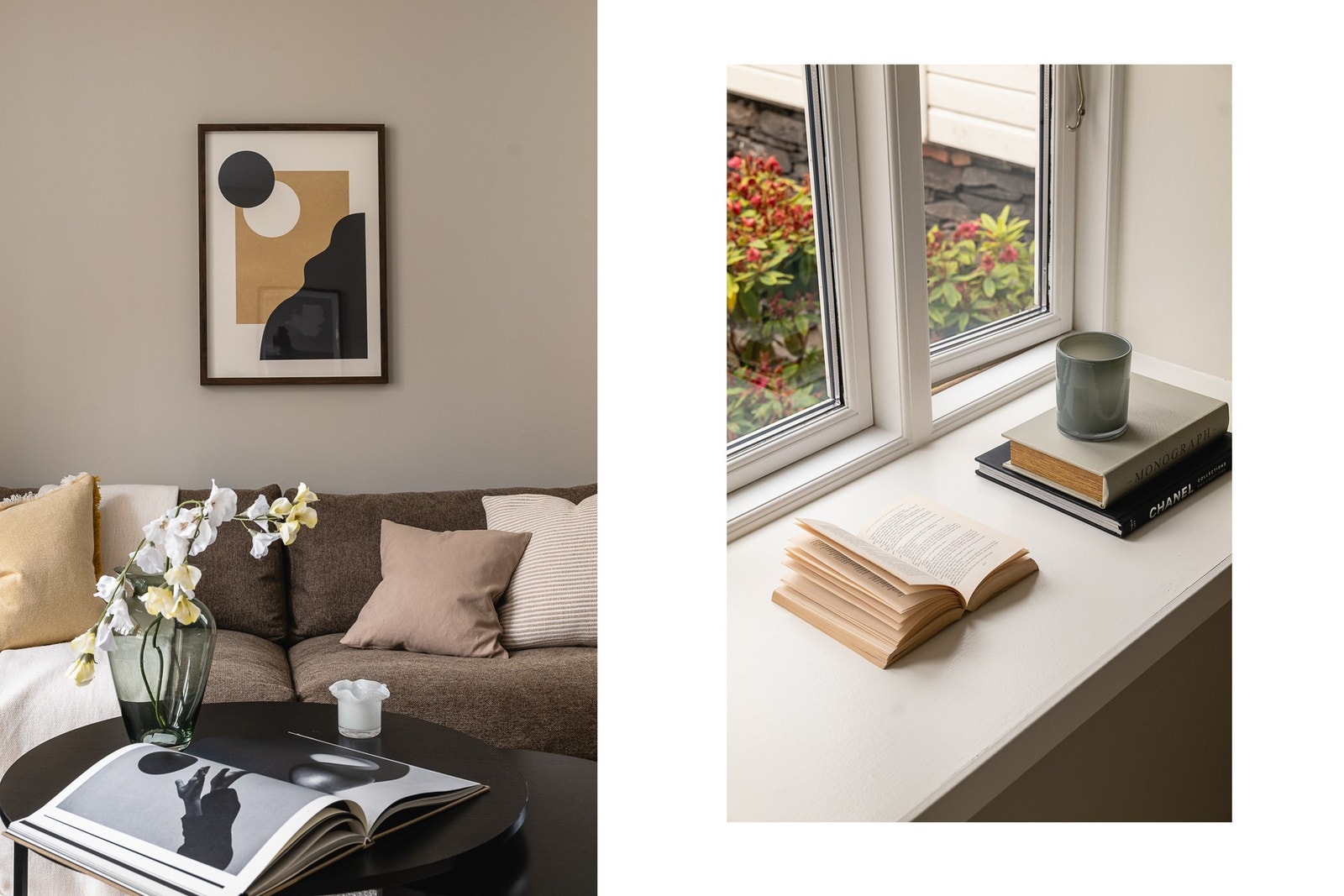 Stuen har dype, koselige vinduskarmer som skaper en lun atmosfære. Galleribilde