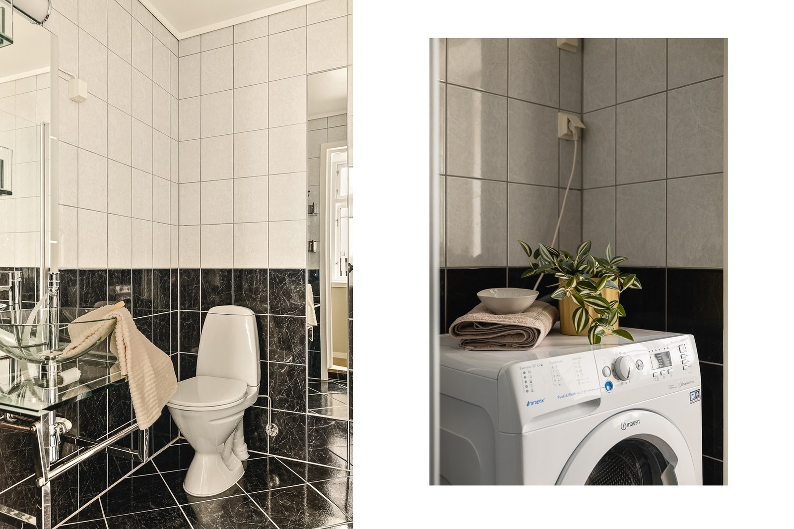 I 2025 ble det montert nye dusjdører og nytt dusjsett. Badet inneholder også toalett, servant, baderomsmøblement, og har opplegg for vaskemaskin. Galleribilde