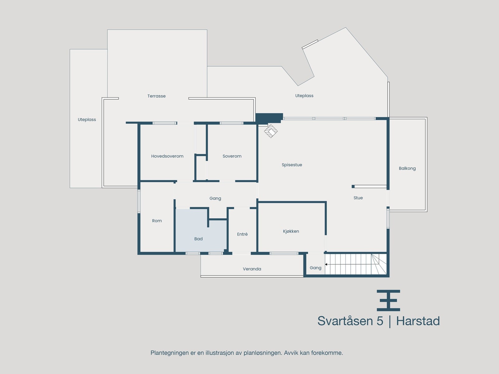 Plantegning 1. etasje Galleribilde