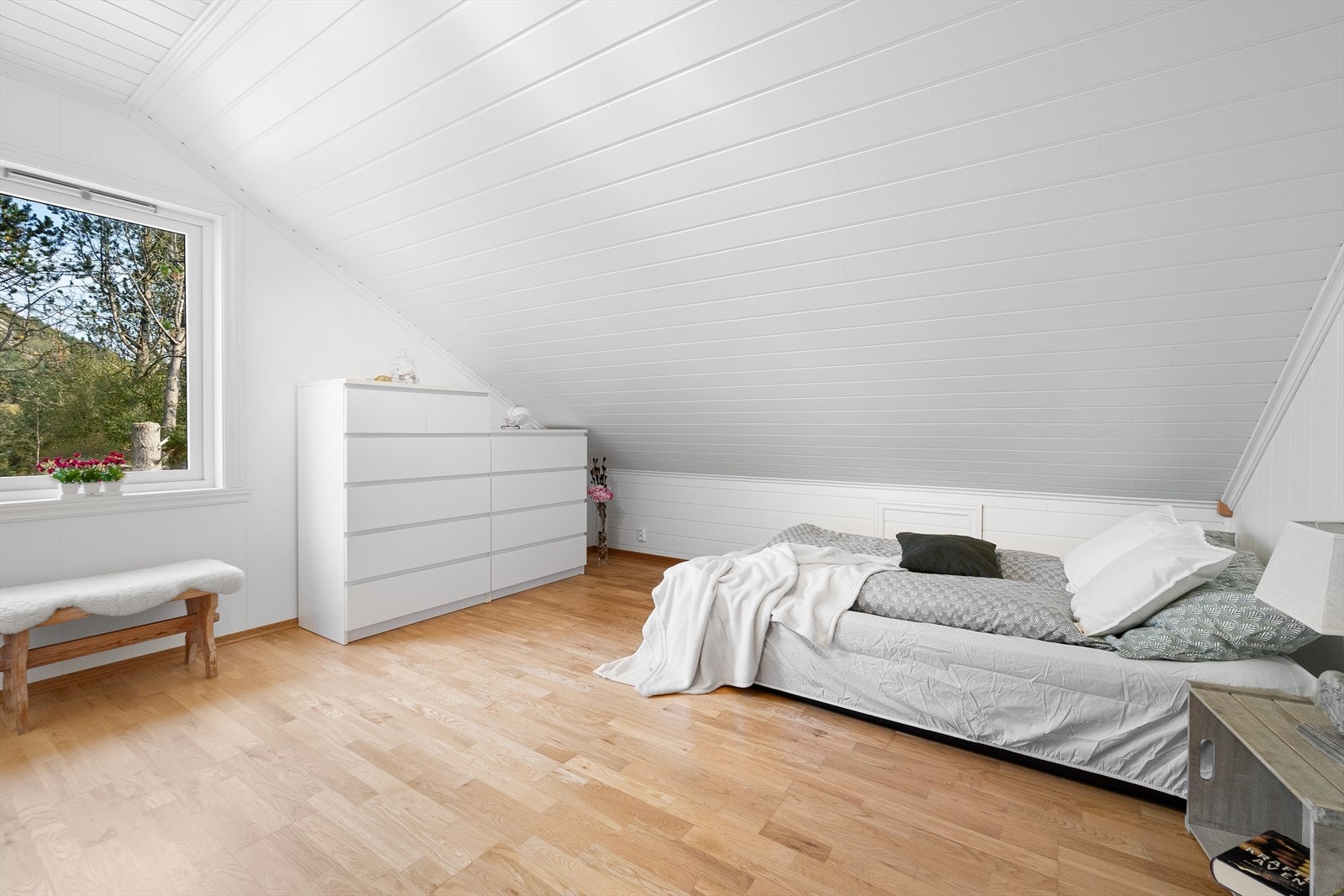 Du finner ytterligere to rom på loft som kan benyttes som gjesterom, lekerom etc. Galleribilde