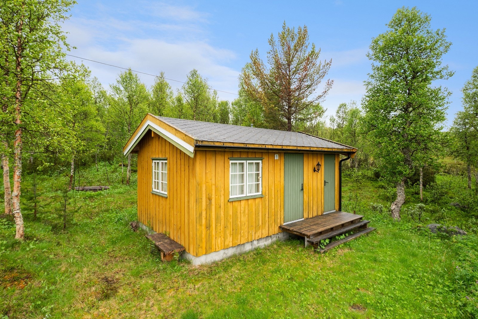 Annekset er totalt 22 kvm og inneholder soverom + bod/utedo. Galleribilde