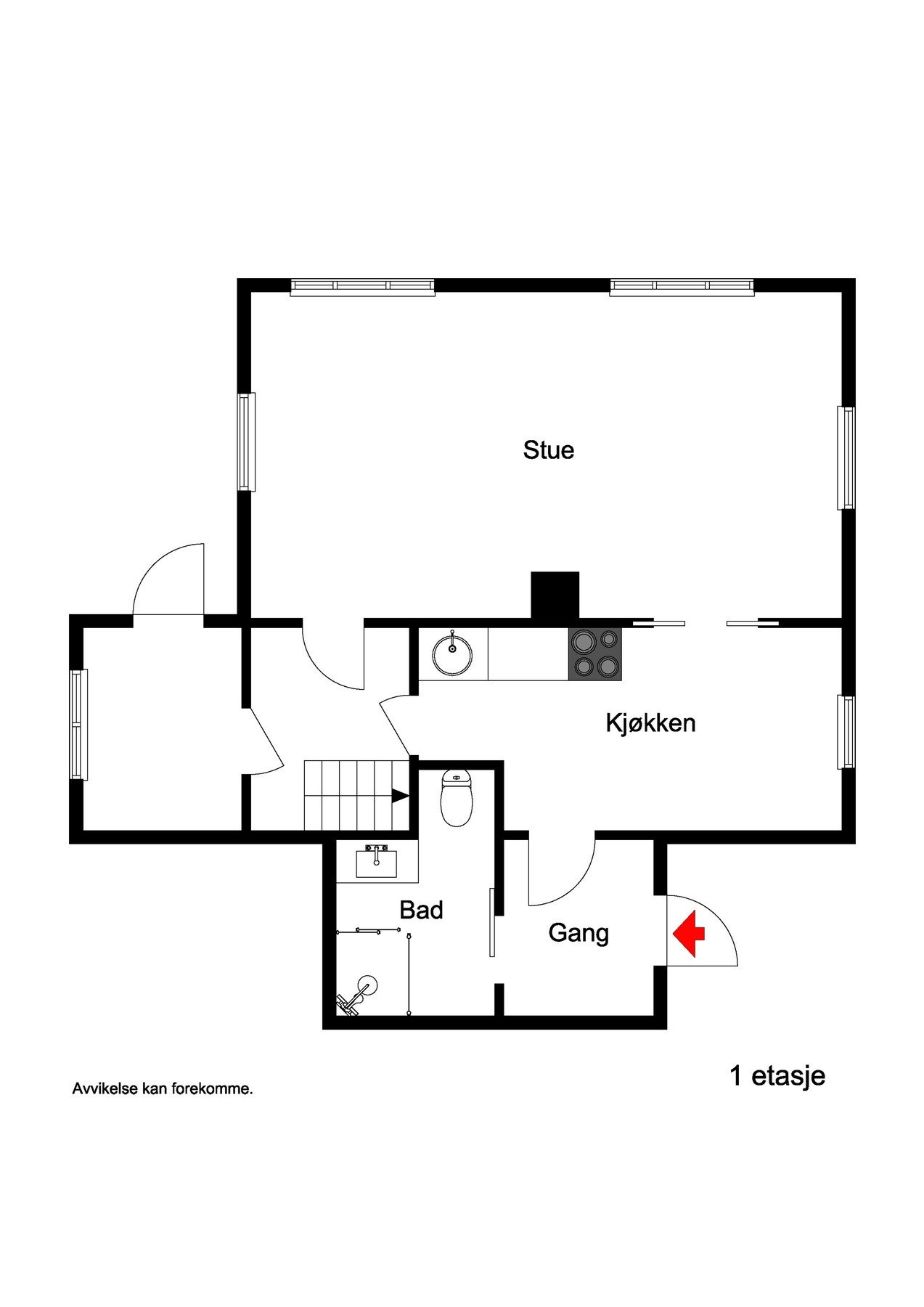 Plantegning 1. etasje Galleribilde