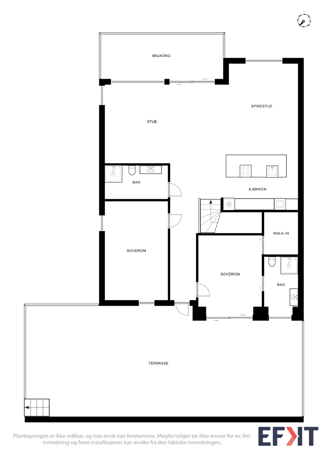 2D Plantegning - Hovedetasje. Galleribilde