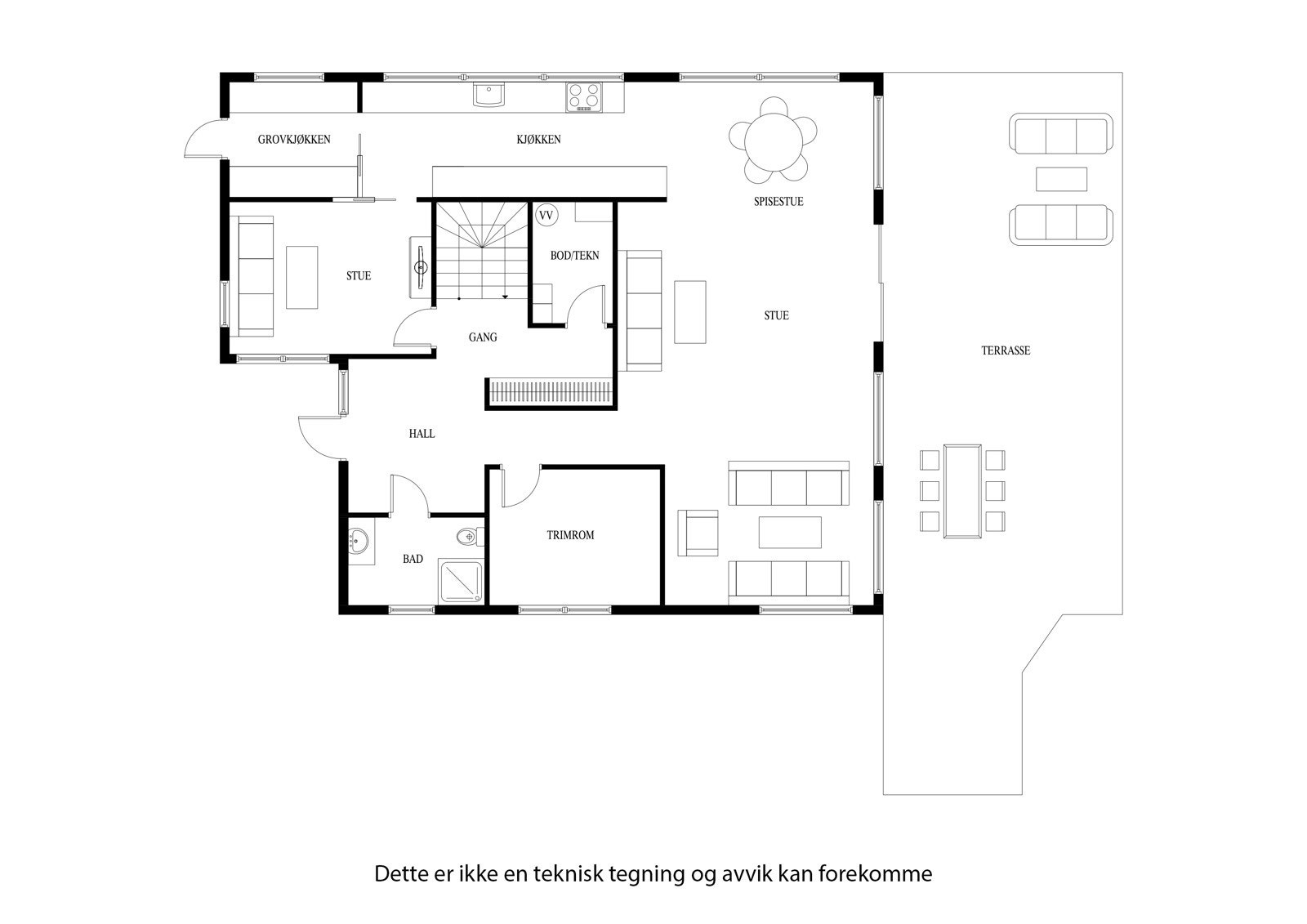Plantegning 1. etg Galleribilde