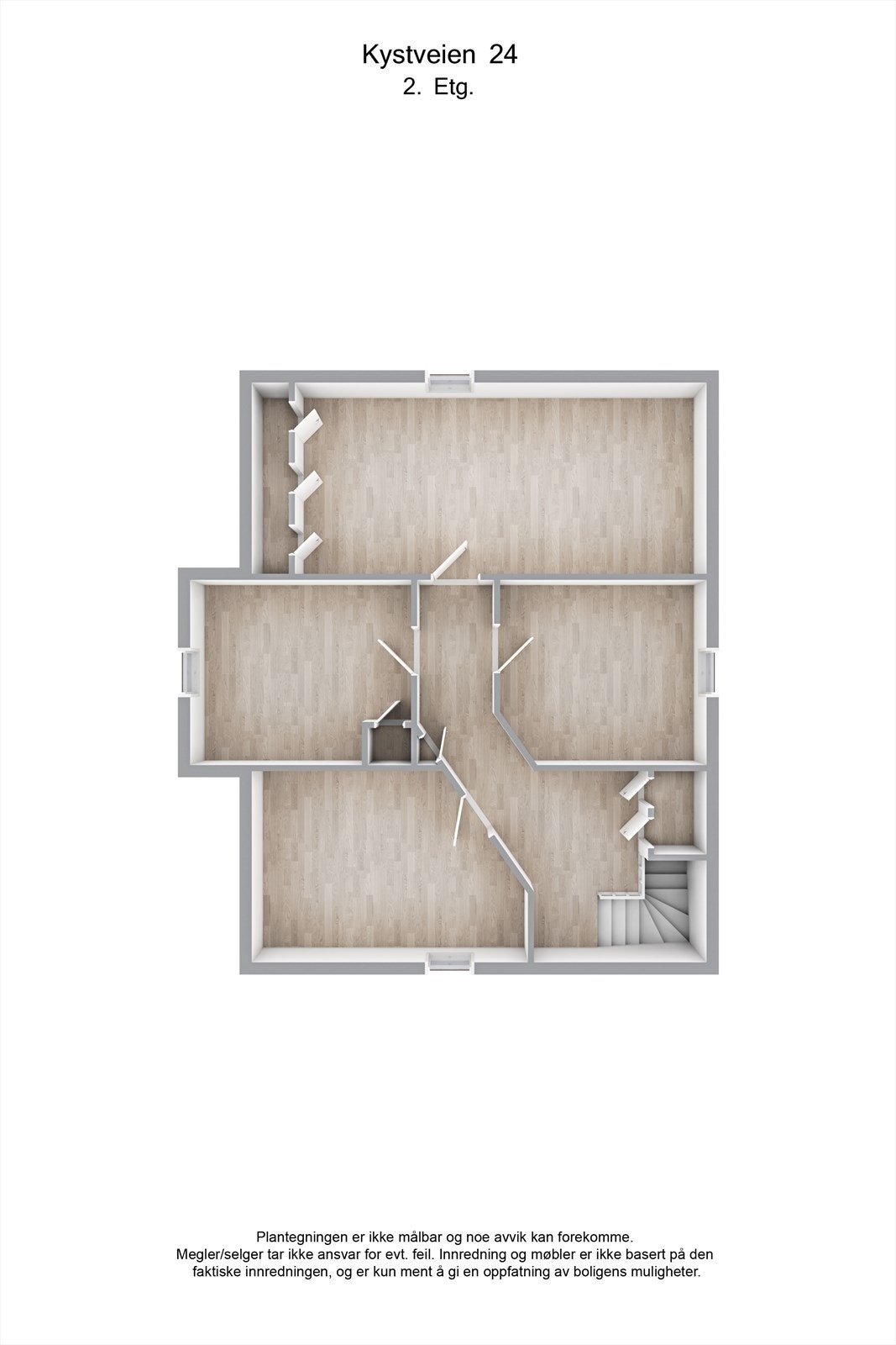 Planskisse loftsetasjen (3D) Galleribilde