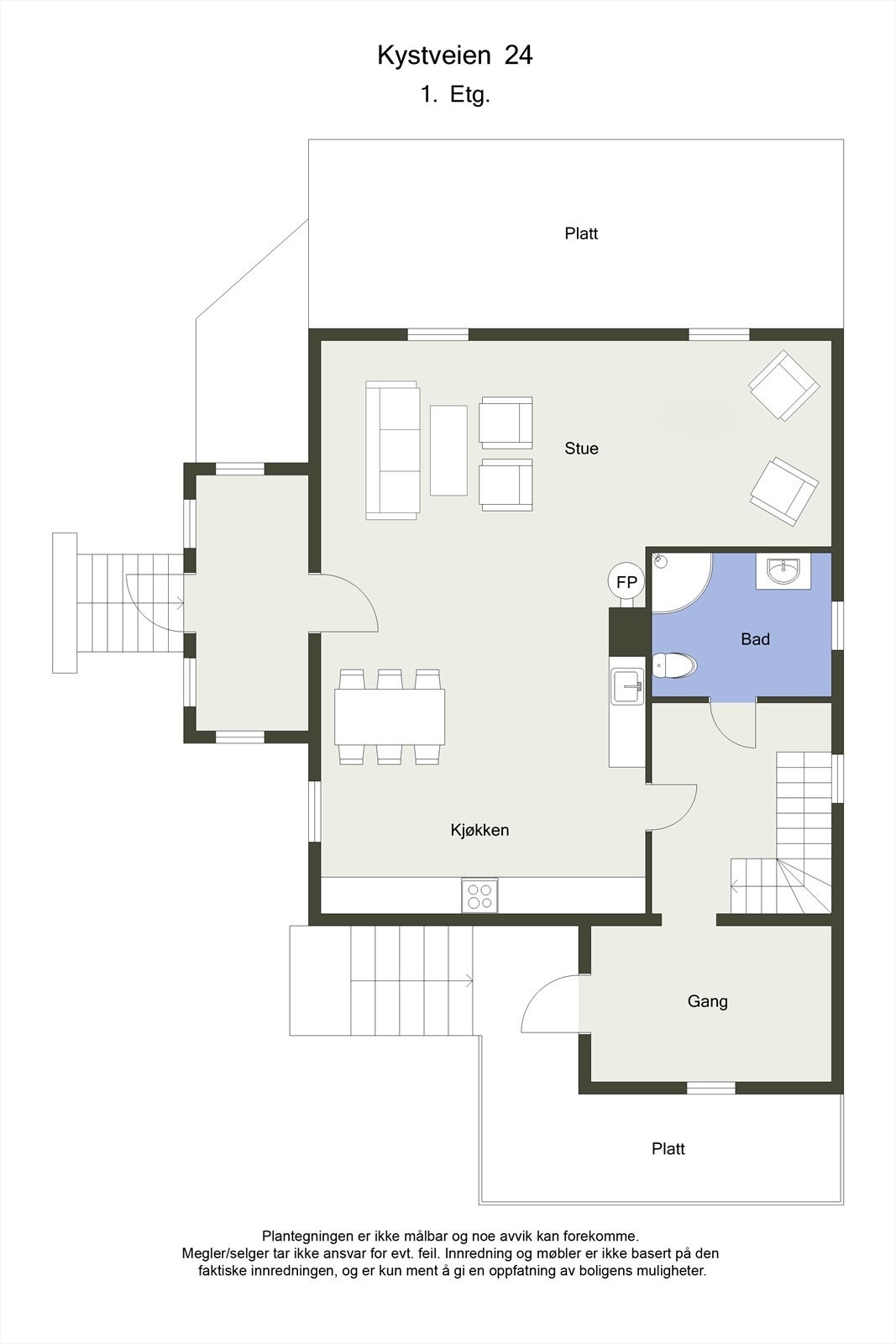 Planskisse hovedetasjen (2D) Galleribilde