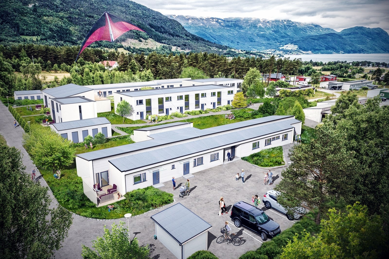 Felles uteområde og moglegheit for parkering på parkeringsplass. Tilgang på eigen utebod på 5 kvm. Galleribilde