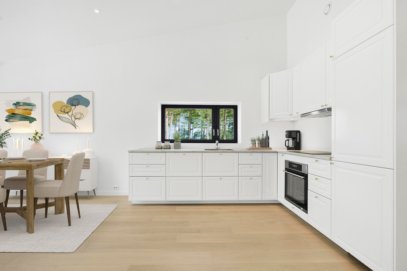 Kjøkken med god skåp- og benkeplass. Det vert gjort oppmerksom på at bileta er datageneret og kan avvike. Galleribilde