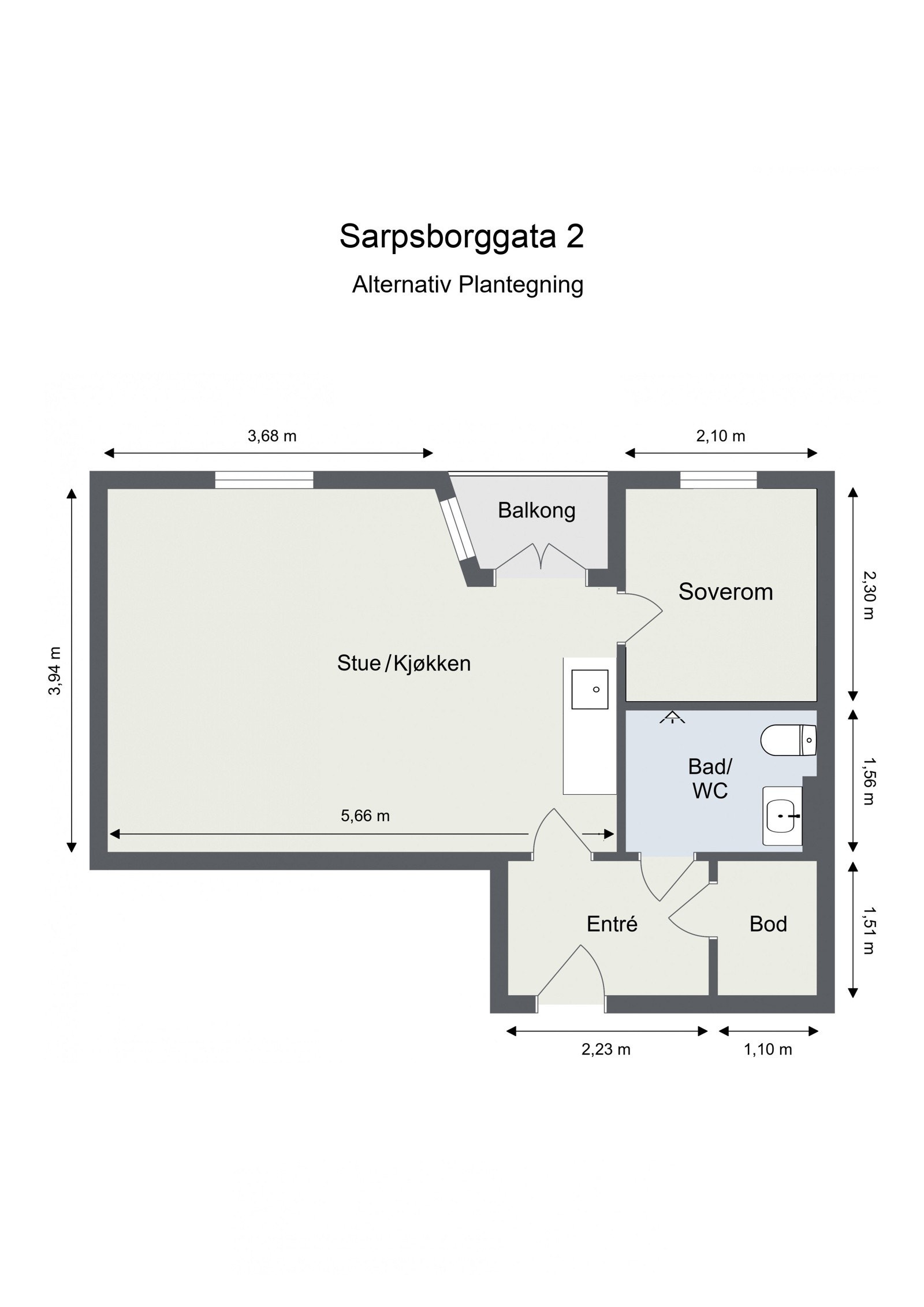 Alternativ planløsning Galleribilde
