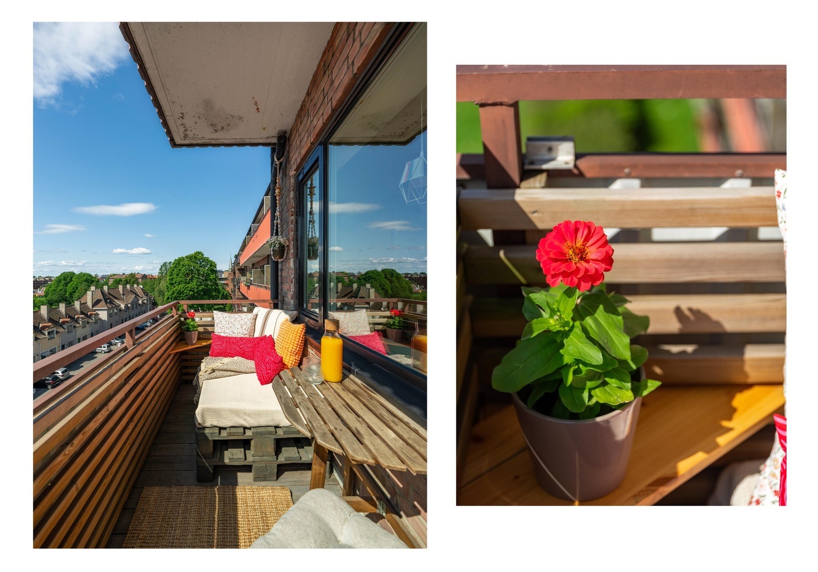 Det er plass til en hyggelig salong og et lite bord. Galleribilde