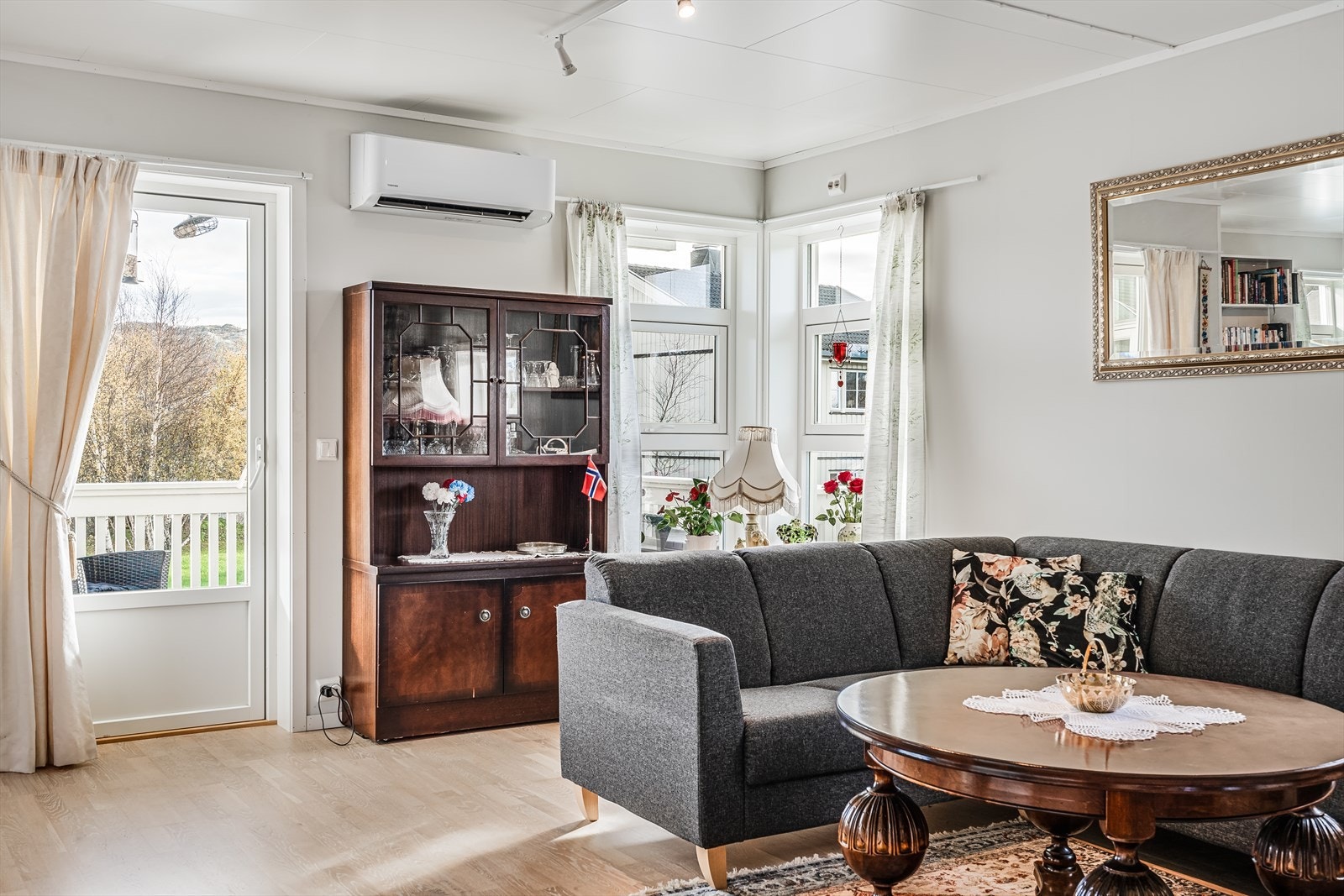 Det ble montert en luft/luft varmepumpe i 2019. Galleribilde