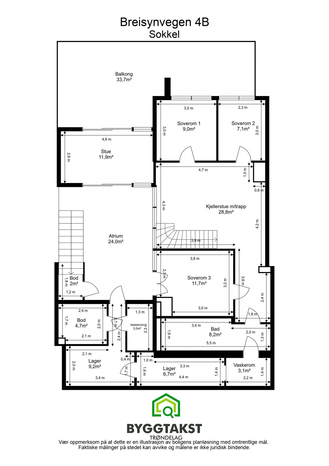 Planskisse sokkeletasje. Galleribilde