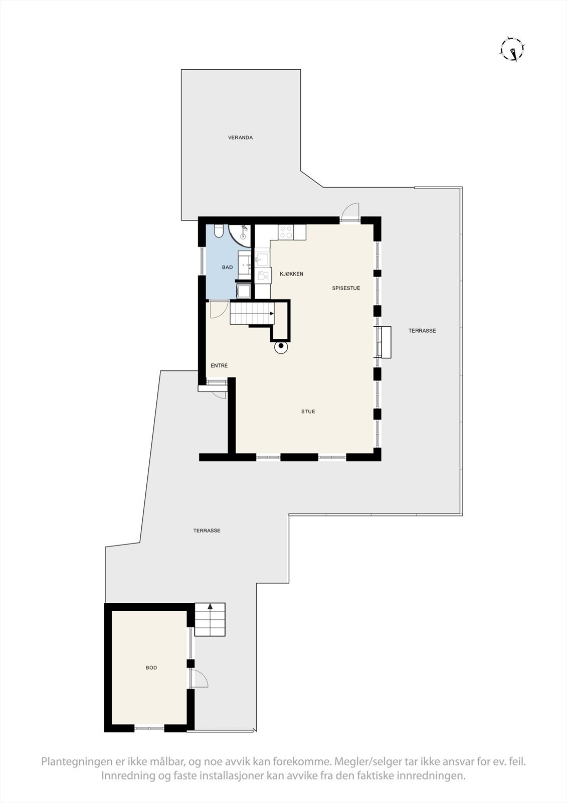 Plantegning 1. etg., samt anneks. Galleribilde