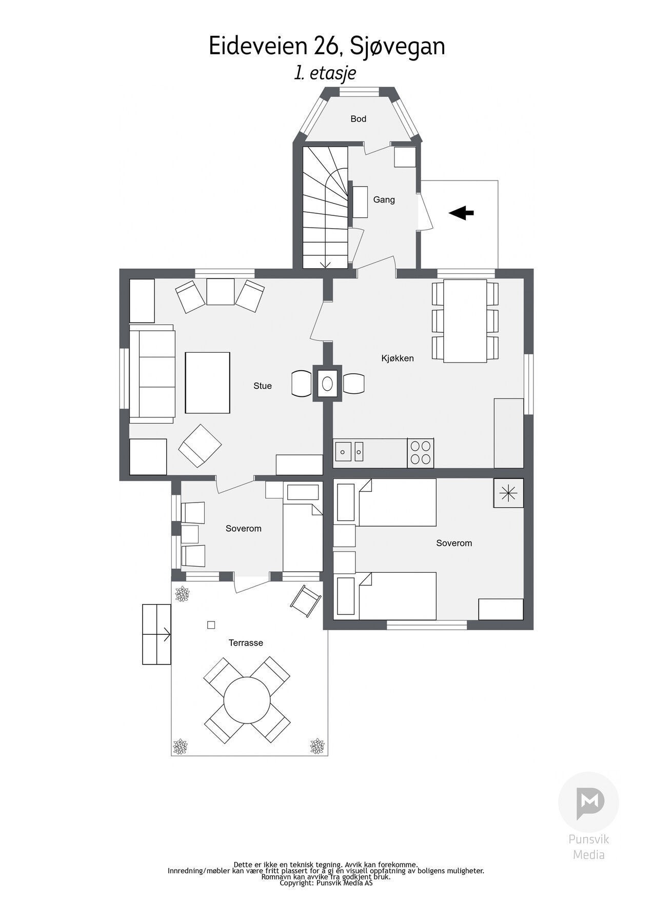 Plantegning 1. etg Galleribilde