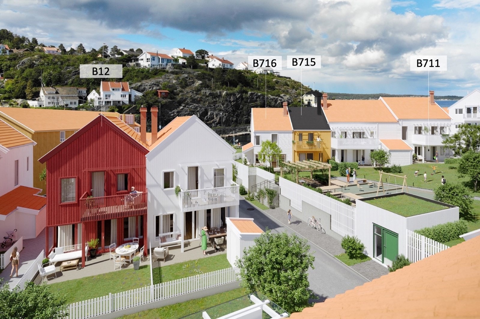 Risørholmen har allerede blitt en moderne sørlandsidyll med både fastboende og turister. Galleribilde