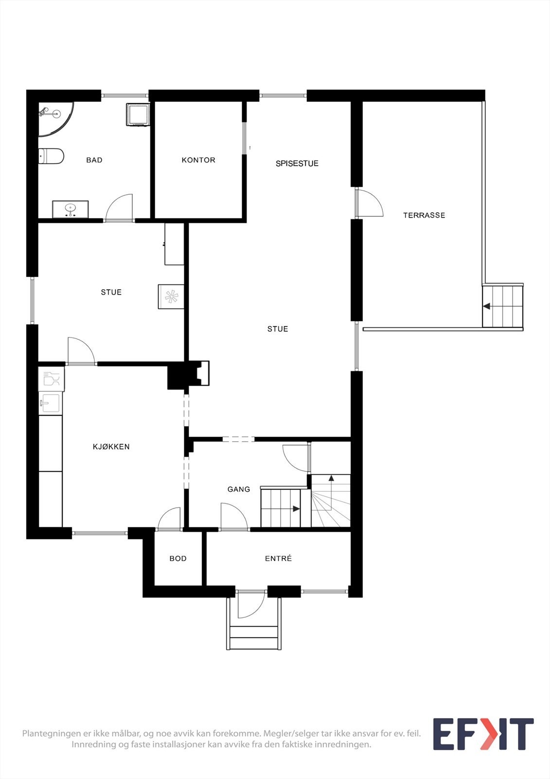 Plantegning 1. etasje Galleribilde