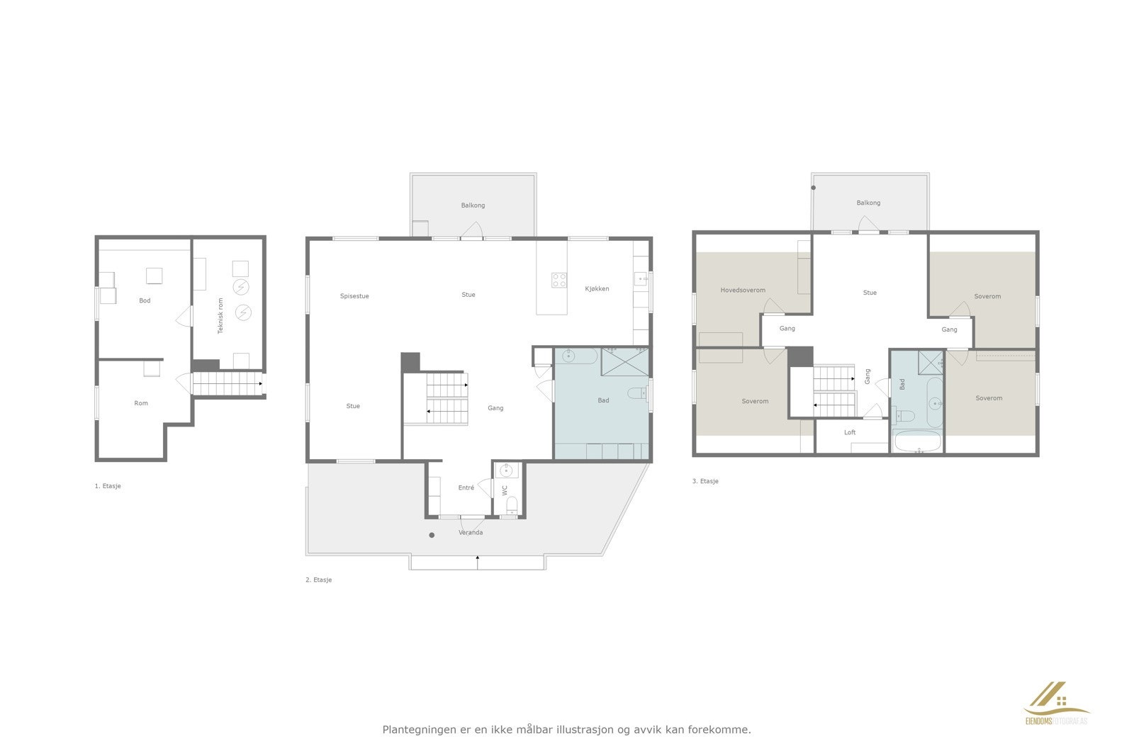 Plantegning alle plan. Galleribilde