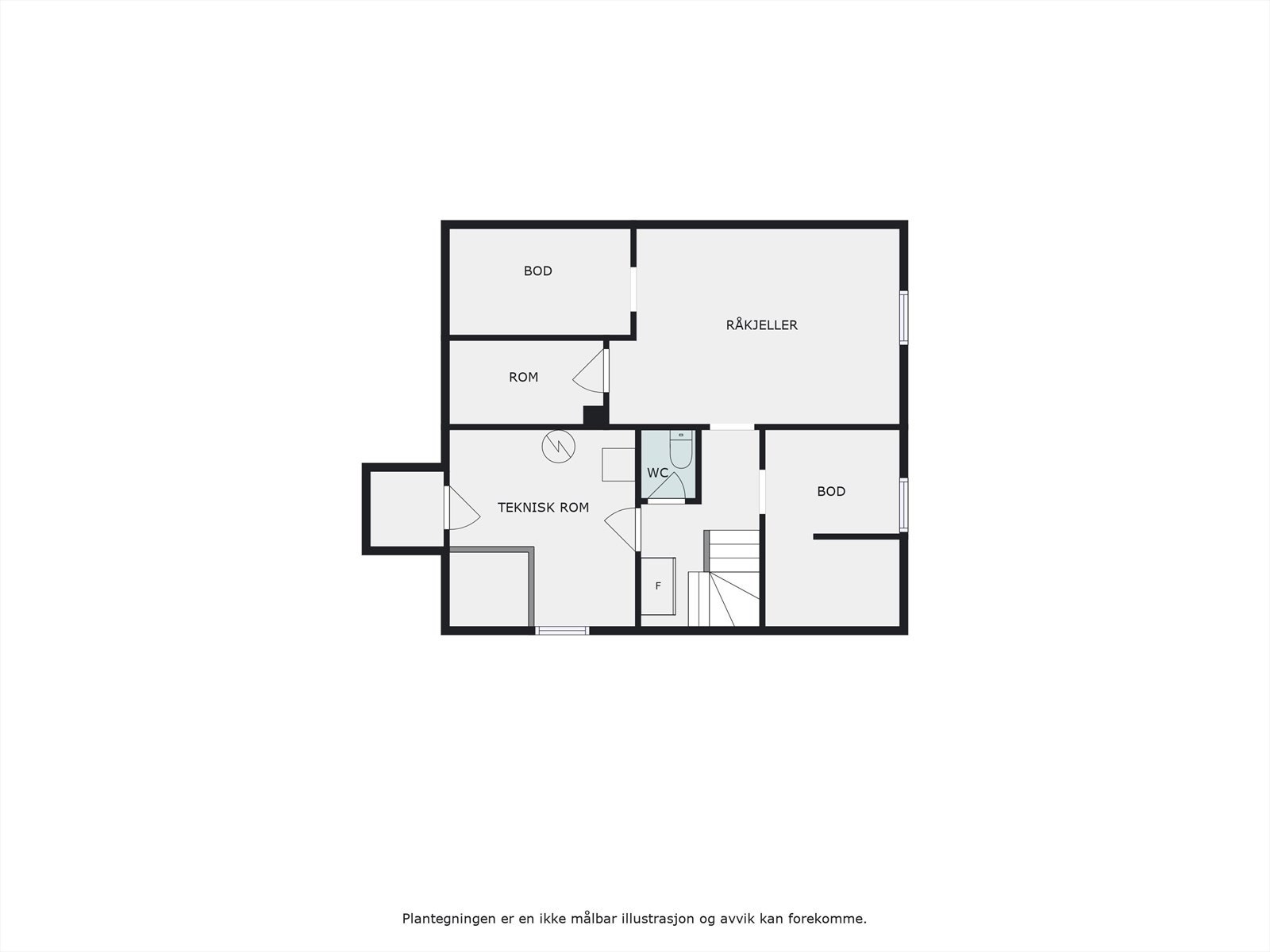 Plantegning kjeller. Galleribilde