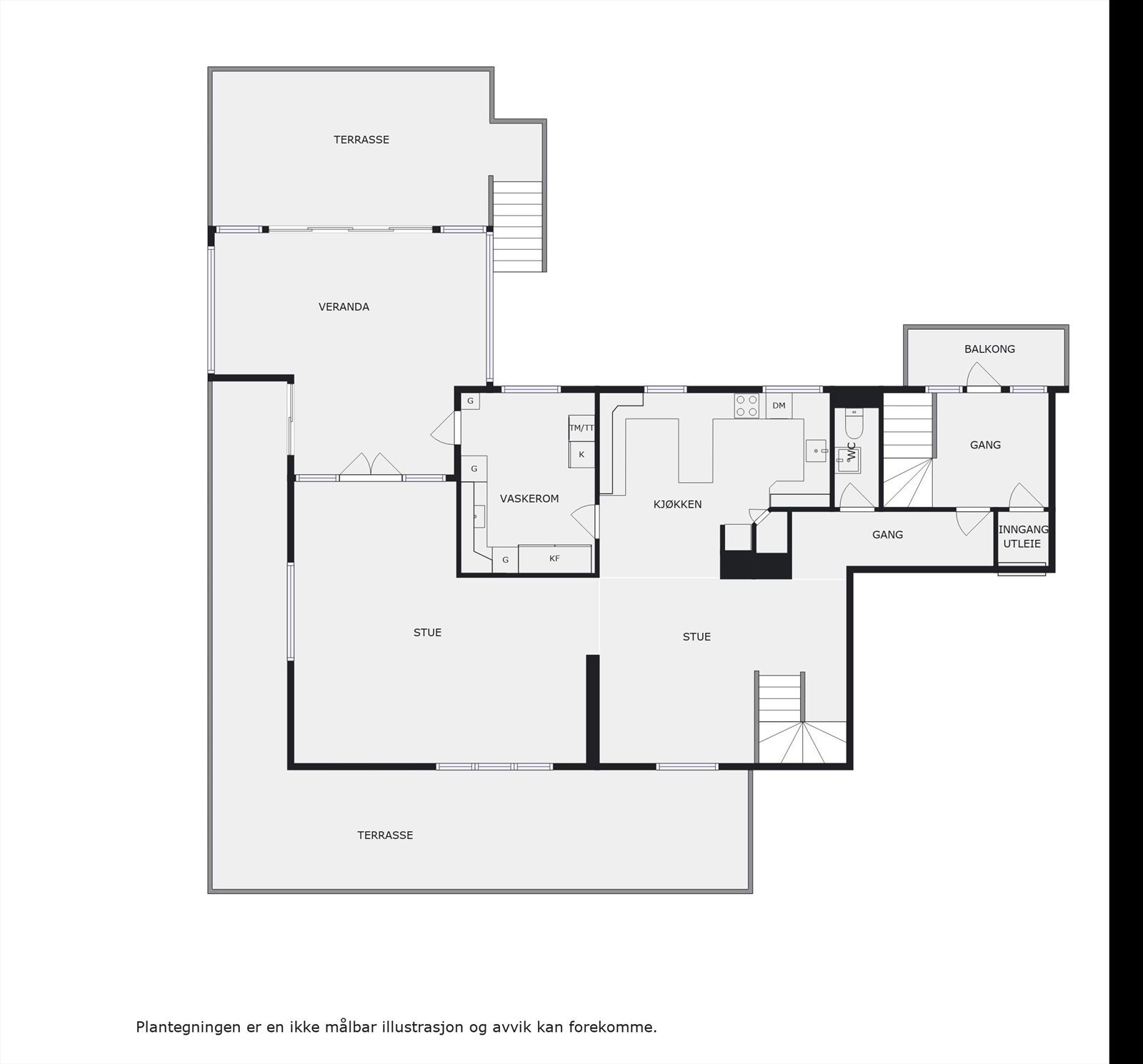 Plantegning hovedetasje, boligseksjon. Galleribilde