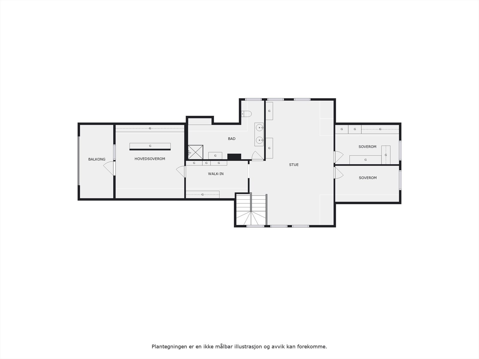 Plantegning 3. etasje, boligseksjon. Galleribilde