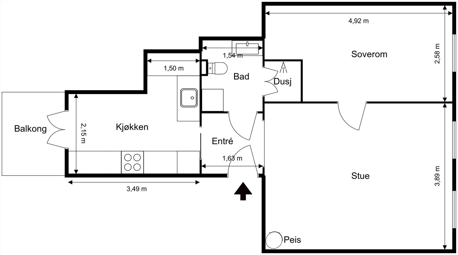 Plantegning 4 etg. Galleribilde